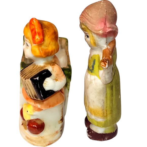 1940s Vintage Made in Occupied Japan Girl w/Accordion Planter +Dutch Girl w/Pail - Picture 5 of 10